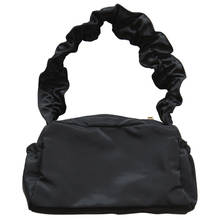 Bolso de hombro plisado para mujer, bolsa de hombro con correa de poliéster, a la moda, de lujo, de Color sólido, novedad de verano 2024 - compra barato