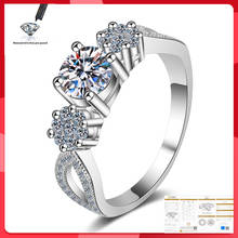 Original Moissanite Ring 100% S925 Sterling Silver Wedding Party Valentine's Day 0.8CT D Color VVS1 High Quality Ring 2024 - buy cheap