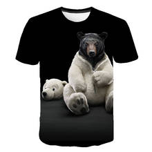 2020 летняя футболка с объемным принтом «русский медведь», Мужская футболка с животным 3D принтом, Забавные футболки с коротким рукавом для косплея, мужские футболки с круглым вырезом 2024 - купить недорого