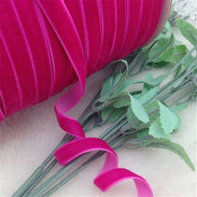5y cor rosa quente 2/8 "velet fita artesanato/casamento/costura frete grátis 2024 - compre barato