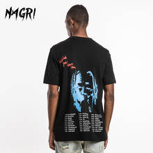 Мужская Повседневная футболка в стиле хип-хоп NAGRI, модная футболка с буквенным принтом Travis Scott ASTROWORLD, Harajuku 2024 - купить недорого