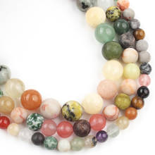 Cuentas redondas de cristal para fabricación de joyas, abalorios de Jades y jaspe de gemas variadas, Multicolor Natural, accesorios para pulseras DIY de 6, 8 y 10mm 2024 - compra barato