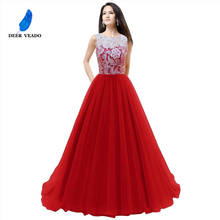 DEERVEADO Elegant Lace Royal Blue Evening Dress Bridal Bouquet Dresses Evening Gown Formal Dress Robe De Soiree Longue S304 2024 - buy cheap