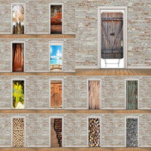 Pegatina de puerta 3D, decoración del hogar, envoltura de puerta, Mural, papel tapiz, autoadhesivo, PVC, extraíble, impermeable, envío directo 2024 - compra barato