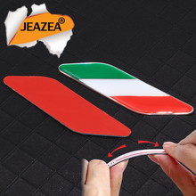 JEAZEA 2 шт. алюминиевый итальянский флаг эмблема знак, наклейка на автомобиль клей для Fiat Alfa Romeo автомобиль ABARTH стиль 2024 - купить недорого