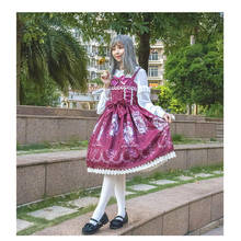 Japanese sweet princess lolita dress vintage lace bowknot cute printing victorian dress kawaii girl gothic lolita jsk loli cos 2024 - buy cheap