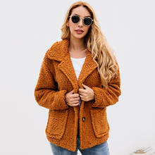 Autumn Winter Teddy Coat Women Long Sleeve Turn-Down Collar Single Breasted Pocket Warm Women Faux Fur Coat 2019 Ladies Overcoat 2024 - buy cheap