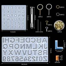 Moldes de resina do alfabeto diy, moldes de resina de silicone com números reversos, moldes de fundição de resina epóxi para chaves 2024 - compre barato