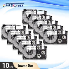 10Pcs 6mm Tape for CASIO XR-6WE XR-6X XR-6RD XR-6BU XR-6YW Label Tape XR 6WE Printer Ribbon For CASIO Label Maker KL-60 KL-70 2024 - buy cheap