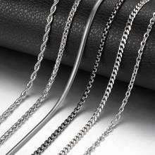 Davieslee-collar de cadena de acero inoxidable para hombre, caja de serpiente Curb, collar de Color plateado, joyería de moda para hombre, 3mm, 20 pulgadas, KNN1A 2024 - compra barato