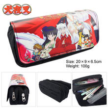 Anime Inuyasha Double Layer Large Capacity Pencil Case Oxford Canvas Pencil Box School Office Pen Bag 2024 - buy cheap