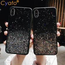 Bling Glitter Gold Foil Star Sparkle Sequins Soft Black Silicone TPU Case Cover For iPhone 6 6s 7 8 Plus 10 X XS XR 11 Pro Max 2024 - buy cheap
