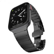 Ремешок для Apple watch band 44 мм/42 мм 40 мм 38 мм, роскошный звеньевой браслет для iwatch apple watch series 6 SE 5 4 3 2 band 44 40 42 38 мм 2024 - купить недорого