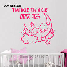 JOYRESIDE Baby Girl Moon Sleeping Wall Sticker Kids Bedroom Lovely Wall Decor Sweet Dream Wall Decals Twinkle Little Star WM313 2024 - buy cheap