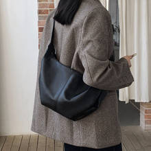 Fashion PU Leather Shoulder Bags for Women Large Capacity Crossbody Bag Simplea Black Dumpling Bag Female Travel Handbag Totes 2024 - buy cheap