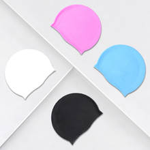 1pcs Adult Swim Cap Silicone Swimming Pool Hat Plain Flat Matte Waterproof Ear Protection ZJ55 2024 - buy cheap