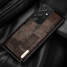 Genuine Leather Retro Splice Case For Samsung Galaxy S21 Ultra S20 FE S8 S9 S10 S21 Plus Note 20 10 A51 A71 A31 A50 A52 M31 M51 2024 - buy cheap