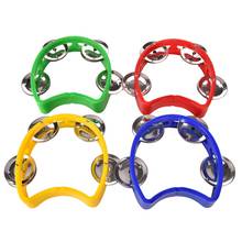 IRIN Dia 10cm 1Pc Tambourine Hand Held With Double Row Metal  Percussion Church Band Color Random 2024 - buy cheap