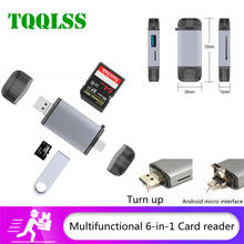 Lector de tarjetas USB C SDHC SD TF MicroSD, adaptador Micro USB OTG 6 en 1 para Macbook, Huawei, Samsung, teléfono Android, PC 2024 - compra barato