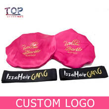 Customized Logo Brand Women Satin bonnet  2 Layer Polyester Satin Women Bonnet/Headband Caring Extention Wig Hairs Sleep bonnets 2024 - buy cheap