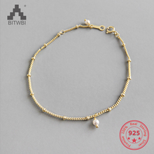 Gold Color Inter-bead Chain Genuine 100% 925 Sterling Silver Chain Link Women Bracelet Bracelet Japan Jewelry Girl's 2024 - buy cheap