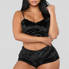 EUA Roupa Interior Das Mulheres Lingerie Sexy Pijama novo projeto de Veludo Tops Colheita Bralette e Conjuntos de Calcinha 2024 - compre barato