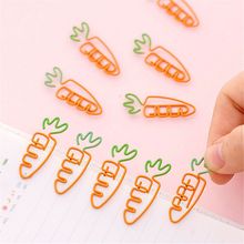 5pcs/lot Cute Cartoon Carrot Design paper Clips Kawaii Stationery Metal Bookmark Binder Clips Memo Planner Clip Office Supplies 2024 - buy cheap