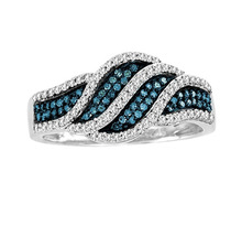 Anillo de boda con forma de hojas para mujer, sortija de circonita azul, brillante, taladro completo, dos tonos, joyería de compromiso, regalos del anillo 2024 - compra barato