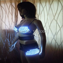 De moda traje con Led rendimiento disfraces luces Led luz traje de club nocturno Bar Club sujetador de Led 2024 - compra barato