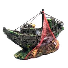 Resin Aquarium Ornament Artificial Wreck Sunk Ship Sailing Boat Destroyer Fish Tank Decoration Aquarium 2024 - buy cheap