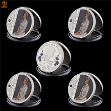 5Pcs/Lot British Portrait Of Queen Diana Silver Plated World Celebrity Final Rose Metal Commemorative Coin Collection Gift 2024 - buy cheap