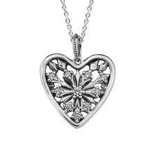 Подлинное серебро 925 пробы сердце зимней цепочки ожерелья Европейский стиль модные подвески ожерелья для женщин сделай сам 2024 - купить недорого
