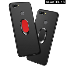 Cover for Alcatel 1L Pro 2021 Case Luxury 5.5 Inch Soft Black Plastic Metal Finger Ring Coque for Alcatel 1S 2019 Phone Cases 2024 - buy cheap