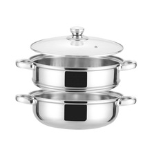 28CM Two-layer Soup Stock Pots With Steamer Stainless Steel Three-layer Multi-purpose Multi-function Cooking Pot 2024 - buy cheap