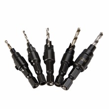 Practical 5Pcs Carpentry Countersink Drill Bits Set + Hex Shank For Screw Sizes #5 #6 #8 #10 #12 For Wood Drilling Tools 2024 - buy cheap