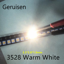 Lámpara de PLCC-2 superior de potencia, 200 piezas, 1210 SMD, SMT, 3528 LED, blanco cálido, Chip SMD para todo tipo de luces LED 2024 - compra barato