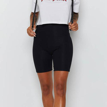 Pantalones cortos informales para mujer, Shorts elásticos de cintura alta, color negro, para verano, 2019 2024 - compra barato