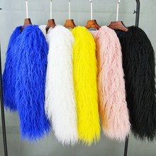 Autumn Colorful Boho Furry Faux Fur Coat Plus Size Women Fur Coats Winter Pink Faux Fur Shaggy Jacket 2024 - buy cheap