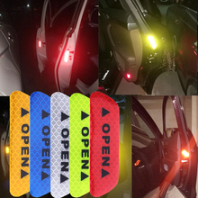 4Pcs/Set Car OPEN Reflective Tape Warning Mark Reflective Car Door Stickers for Peugeot 206 207 301 307 308 407 408 508 2024 - buy cheap