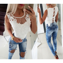 2019 Hot Selling Sexy Women Lace Patchwork Sleeveless Women Tops And Shirt Tank Tops 2024 - buy cheap