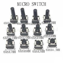 20pçs 4 pinos 6*6 interruptores de botão tático micro dip 6x6x4.3/5/6/7/8/9/10/11/12/13/22mm 14/15mm 5mm 6mm 7mm 8mm 9mm 10mm 11mm 2024 - compre barato