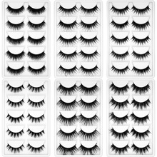 Kimcci 5 Pairs 3D Mink Eyelashes Natural Long False Mink Lashes Hand Made False Lashes 100% Cruelty free Lashes Reusable Cilia 2024 - buy cheap