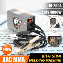 Mini máquina de solda elétrica com ponta de 220v 10-200a 4000w, ferramenta de solda, metálico, mma 2024 - compre barato