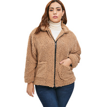 Plus Size Winter Wool Overcoat Warm Outerwear Women Faux Fur Coat Long Sleeve Cardigan Female Outwear Casual Oversize Jacket 2024 - buy cheap