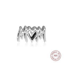 Mom Script Charm 925 Sterling Silver Beads for Jewelry Making Fits Pandora Charms Bracelet gift for mom 2024 - buy cheap