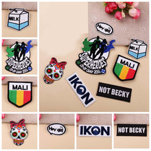 2019 Skull Superhero Iron Patches Punk Embroidered Iron Sticker For Clothing Vintage milk Patches Backpacks Applique Decoration 2024 - buy cheap