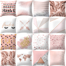 ZENGIA Rose Gold Pink Polyester Pillow Case Geometric Cushion Cover 45x45cm Pillowcase For Living Room/Sofa/Car/Home Decoration 2024 - buy cheap