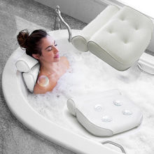 3d mesh spa antiderrapante amortecido banheira de banho spa travesseiro cabeça da banheira descanso descanso com ventosas para pescoço e parte traseira do banheiro fornecimento 2024 - compre barato