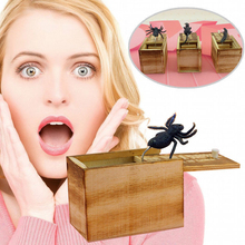 Wooden Prank Spider Scare Box Hidden in Case Trick Play Joke Horror Gag Toys 2024 - buy cheap