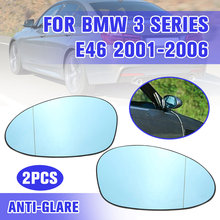 For BMW M3 E46 2001 2002 2003 2004 2005 2006 Right Driver Side Blue Tinted Heated Wing Door Mirror Glass 2024 - buy cheap